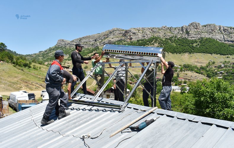 First solar water heaters installed in Artsakh’s Karin Tak