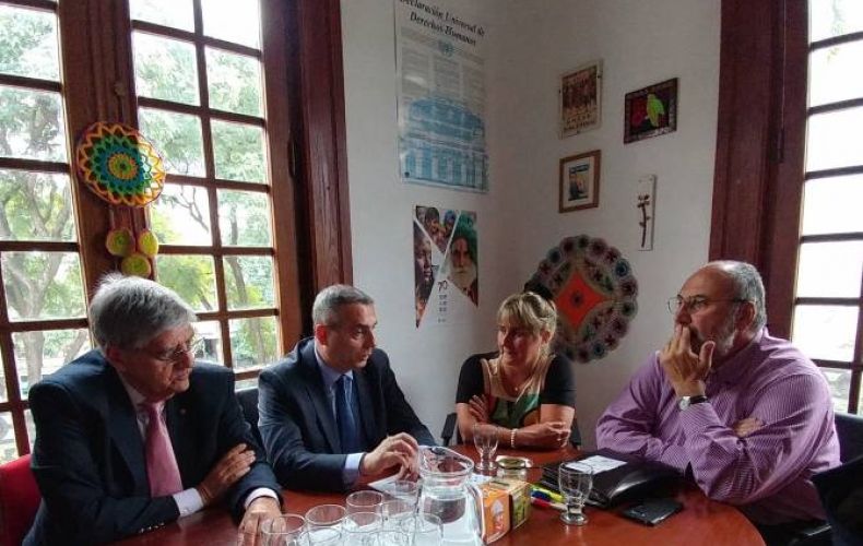 Artsakh FM meets with members of Board of Directors of Uruguayan Human Rights Defenders Institute