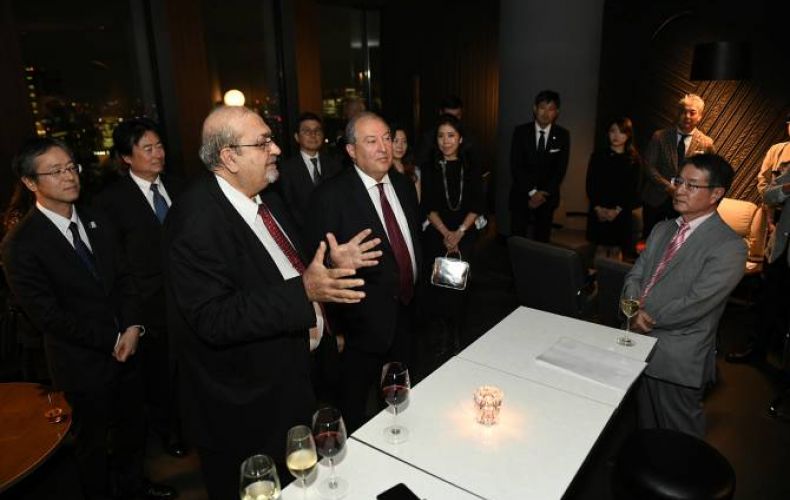 Armenian president meets Japanese businessmen in Tokyo