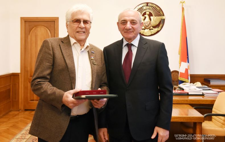 Bako Sahakyan met with People's Artist of the Republic of Armenia,composer Robert Amirkhanyan