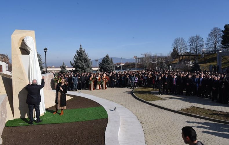 Solemn ceremony of opening the bust of philanthropist Levon Hayrapetyan took place in Stepanakert