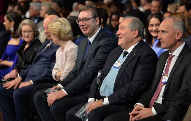 Armenia President attends official opening of World Economic Forum