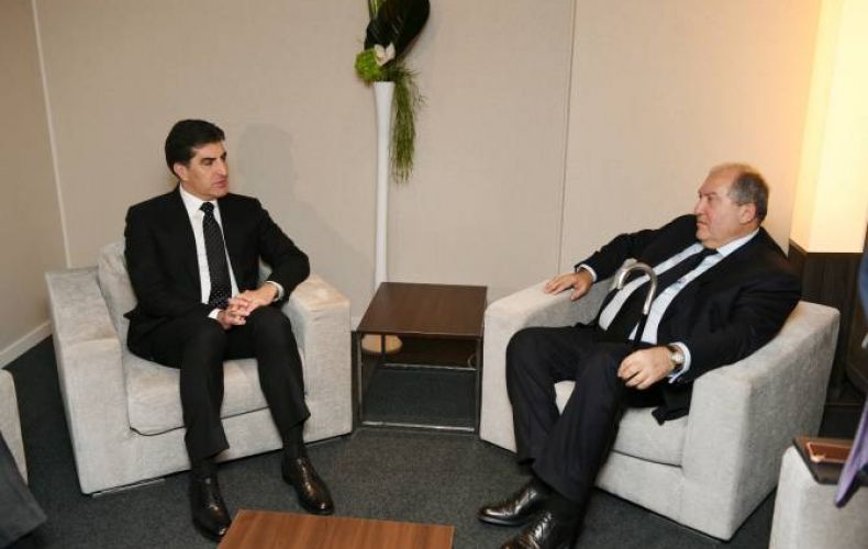 Արմեն Սարգսյանը Դավոսի համաժողովի շրջանակում հանդիպել է Իրաքյան Քուրդիստանի նախագահի հետ