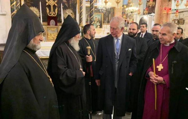 Prince Charles visits Armenian Church at Church of the Nativity in Bethlehem