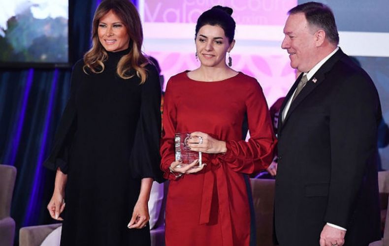 Armenia journalist receives award from Mike Pompeo, Melania Trump
