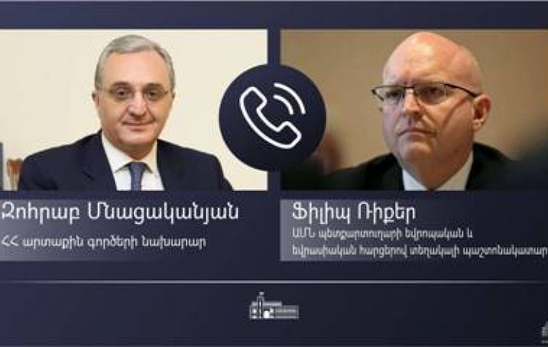 Armenian FM holds phone talk with US Acting Assistant Secretary of European and Eurasian Affairs