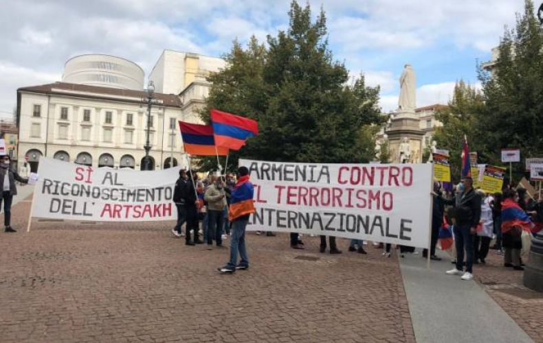 Միլանի հայ համայնքը բողոքի ցույց է անցկացրել ընդդեմ Ադրբեջանի և Թուրքիայի ագրեսիայի

