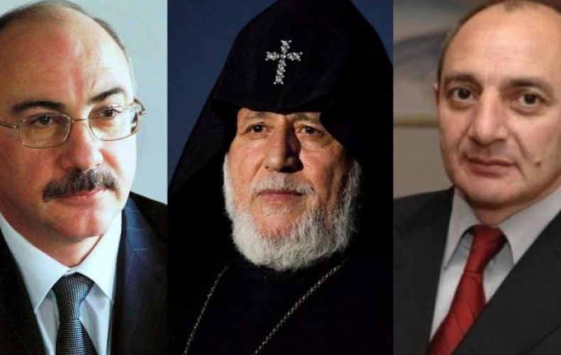 Catholicos of All Armenians meets with ex-presidents of Artsakh