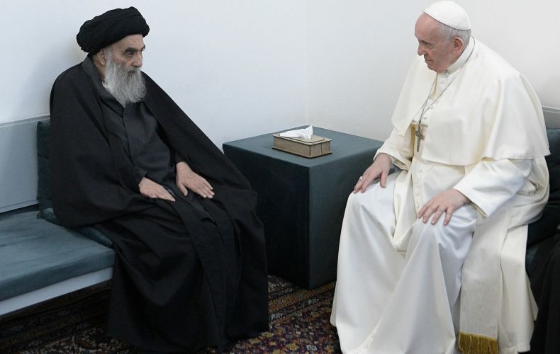 Հռոմի Ֆրանցիսկոս պապը պատմական հանդիպում է ունեցել Իրաքի բարձրագույն շիա հոգևորականի հետ
