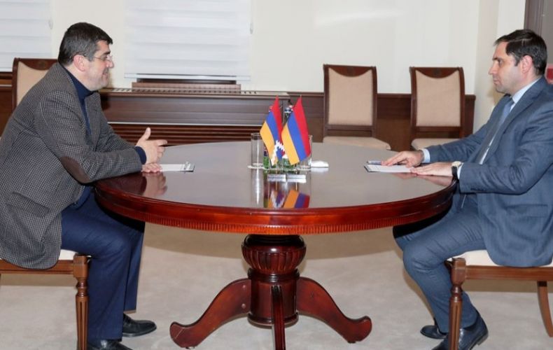 Artsakh President meets Armenia defense minister