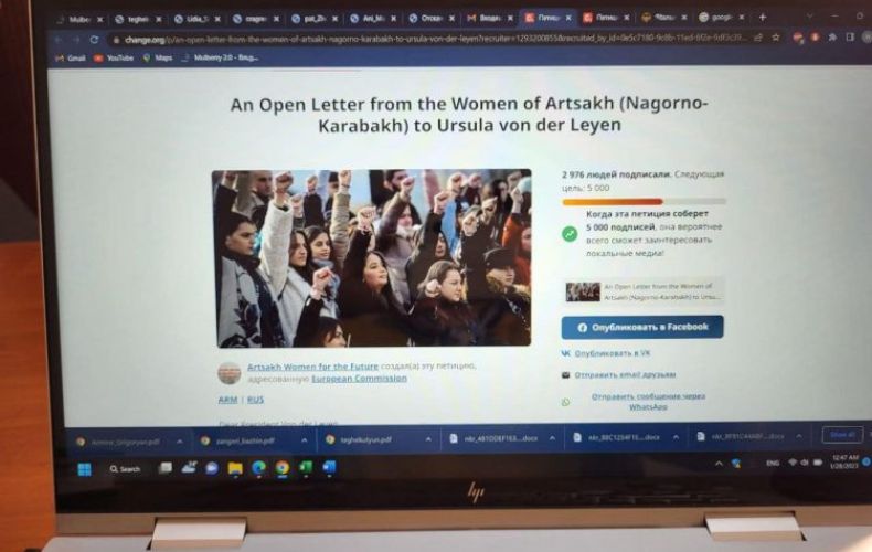 Азербайджан заблокировал онлайн-петицию женщин Арцаха в адрес главы Еврокомиссии