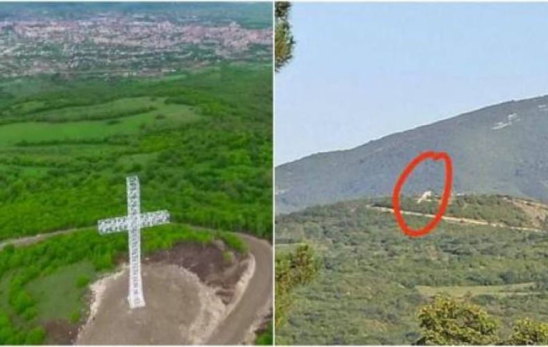Азербайджанцы снесли крест Степанакерта