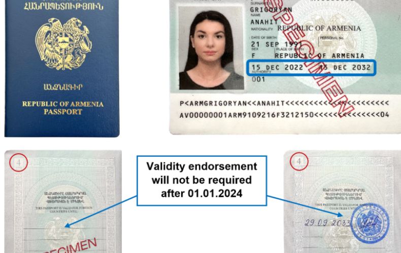 Внесено изменение в порядок отметки срока действия в иностранных государствах паспорта гражданина Республики Армения