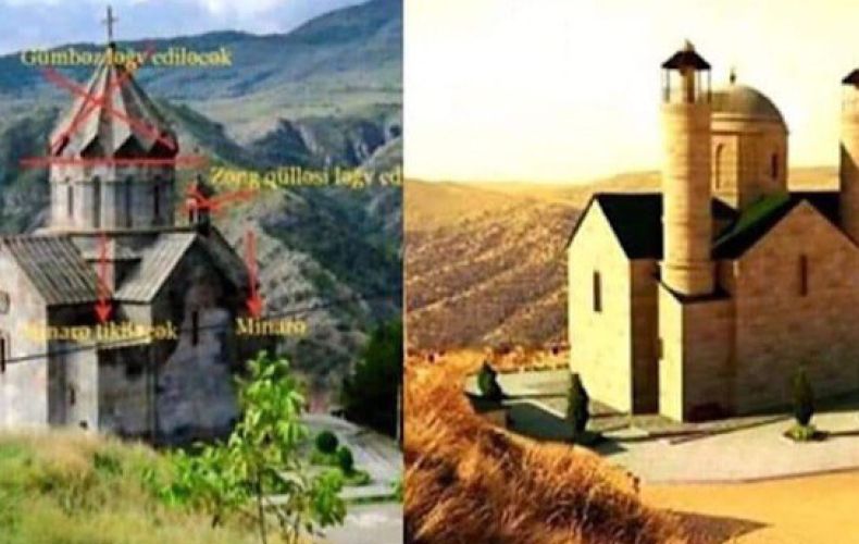 Азербайджан продолжает стирать армянский след в оккупированном Арцахе: Церковь Святого Воскресения в Бердзоре превращают в мечеть